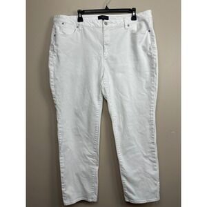 Talbots Jeans Womens 20WP Petites White Straight Leg Stretch Denim Summer